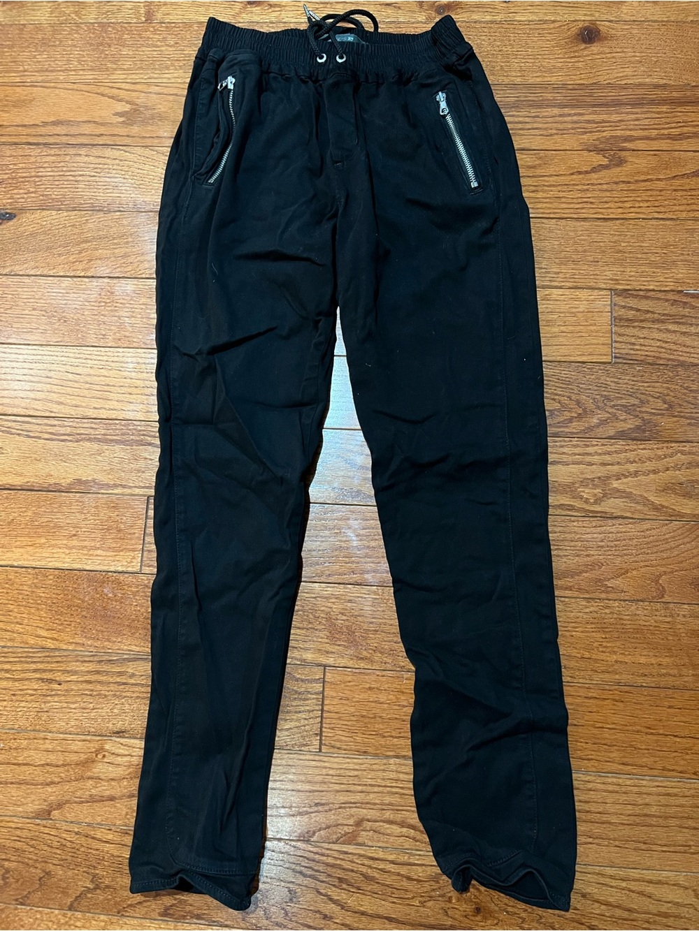 Joe's  Black Drawstring Zip-Pocket Joggers